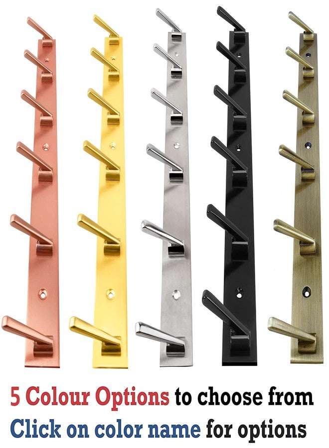 DOCOSS-Pack of 2-Deluxe Rose Gold 6 Pin Metal Cloth Wall Hanger for Clothes Door Hangers Cloth Hook Bathroom Hooks Rail for Hanging Towel,Bathroom Accessories - Image 3